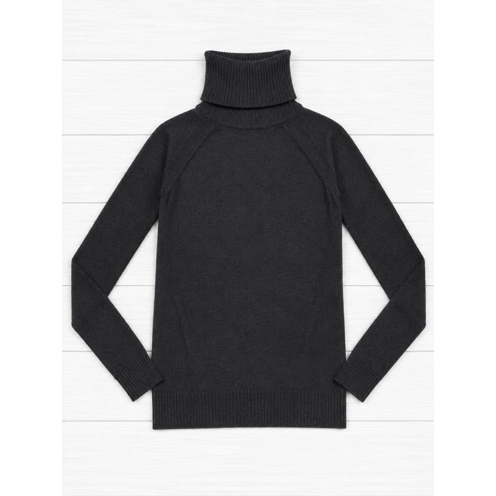 Lululemon Sweat & Savasana Turtleneck Sweater Merino Wool Charcoal Gray Sz 4/6